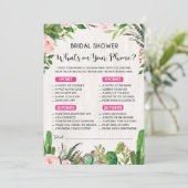 Wat is er op je Vrijgezellenfeest Fiesta-telefoon? Kaart (Staand voorkant)