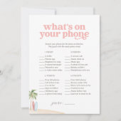 Wat is er op uw telefoon Baby Beach Shower spel Kaart (Voorkant)