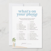 Wat is er op uw telefoon Baby Beach Shower spel Kaart (Voorkant)