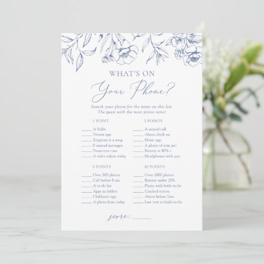 Wat is er op uw telefoon Bloemen Vrijgezellenfeest Kaart (Staand voorkant)