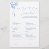 Wat is er op uw telefoon Blue Bow Vrijgezellenfees (Voorkant)