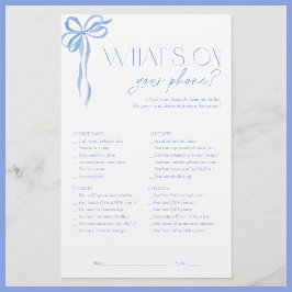 Wat is er op uw telefoon Blue Bow Vrijgezellenfees