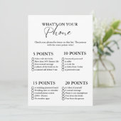 Wat is er op uw telefoon vrijgezellenfeest spel ka kaart (Staand voorkant)