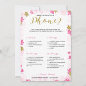 Wat is er op uw telefoon Vrijgezellenfeest spel Kaart (Voorkant)