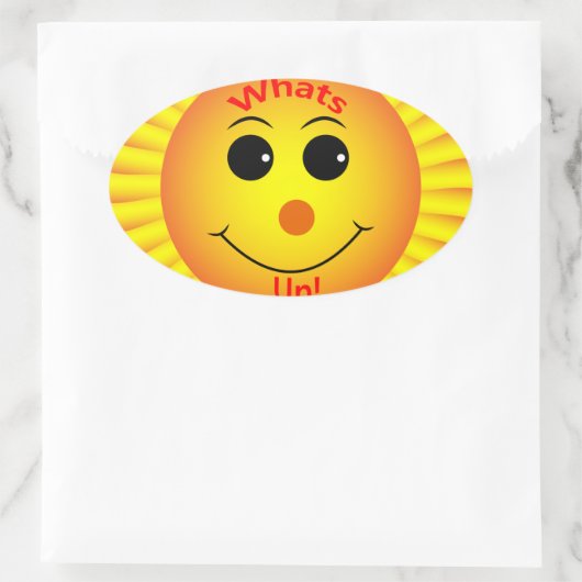 Wat is er? ovale sticker (Tas)