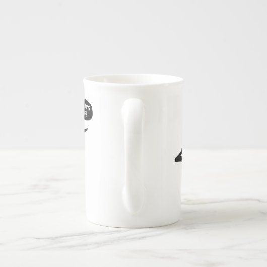 Wat is er? porselein kop (Achterkant)