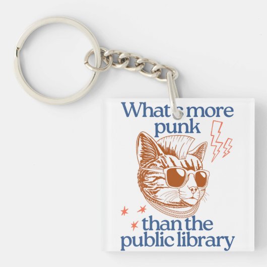Wat is er punk dan de openbare bibliotheek sleutelhanger (voorkant)