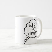 Wat is er te eten? Grappig citaat Koffiemok (Voorkant rechts)