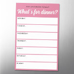 Wat is er voor diner wekelijkse planner magnetisch uitwisbaar vel<br><div class="desc">Wat is voor diner magnetische droog wissen blad met maandag tot zondag kalender voor u om uw maaltijden te plannen.</div>
