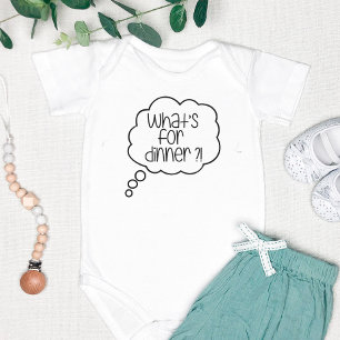 Wat is er voor eten? Fun quote Baby Jersey Bodysui Romper