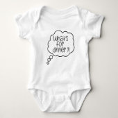 Wat is er voor eten? Fun quote Baby Jersey Bodysui Romper (Voorkant)
