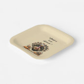 Wat is er voor het avondeten? eigenzinnige kalkoen papieren bordje (Gebogen)