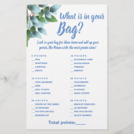Wat is Eucalyptus in uw Bag Shower Game Card Flyer