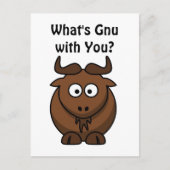 Wat is GNU Funny Buffalo Wat is er Vriend Cartoon Briefkaart (Voorkant)