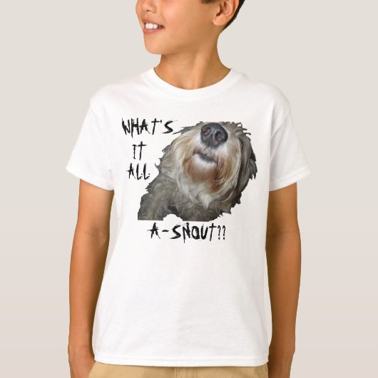 "WAT IS HET ALLEMAAL EEN SNOUT?" Kinder T-shirt (Voorkant)