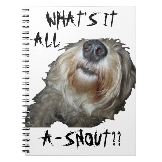 "WAT IS HET ALLEMAAL EEN SNOUT?" Notitieboek (Voorkant)