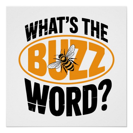 Wat is het BUZZ woord? 🐝👀 Deze heldere, speelse  Perfect Poster (Voorkant)