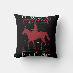 Wat Is Het Een Feest Om Paard te Rijden Kerstmis Kussen