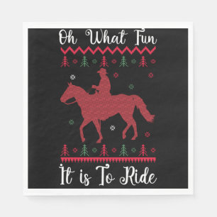 Wat Is Het Een Pret Om Paard Te Rijden Kerstmis Servet