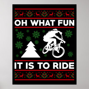 Wat Is Het Een Pret Om Te Fietsten Met Kerstmis Poster