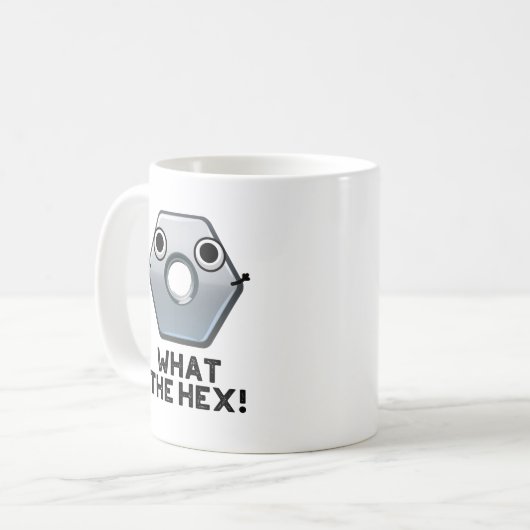Wat is het hex Funny Hexagon-platform Koffiemok (Voorkant links)