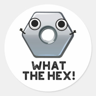 Wat is het hex Funny Hexagon-platform Ronde Sticker