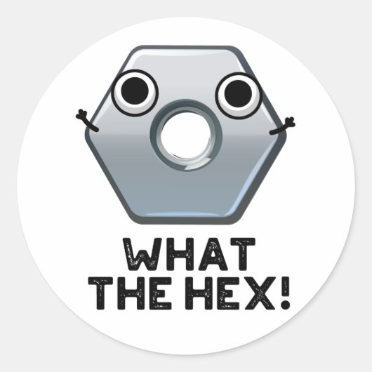 Wat is het hex Funny Hexagon-platform Ronde Sticker (Voorkant)