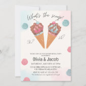 Wat is het ijsje geslacht onthulling feestje kaart (Voorkant)