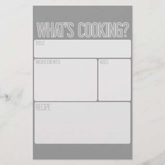 "Wat is het koken" Recipe Sheets (schotel met scho (Voorkant)