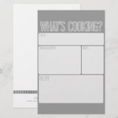 "Wat is het koken" Recipe Sheets (schotel met scho (Voorkant / Achterkant)