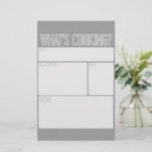 "Wat is het koken" Recipe Sheets (schotel met scho (Staand voorkant)