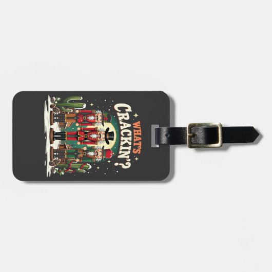 Wat is het kraken Notenkraker Cactus Kerst Grappig Bagagelabel (Voorkant horizontaal)