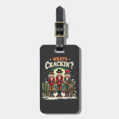 Wat is het kraken Notenkraker Cactus Kerst Grappig Bagagelabel (Voorkant verticaal)