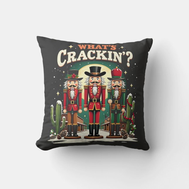 Wat is het kraken Notenkraker Cactus Kerst Grappig Kussen (Voorkant)