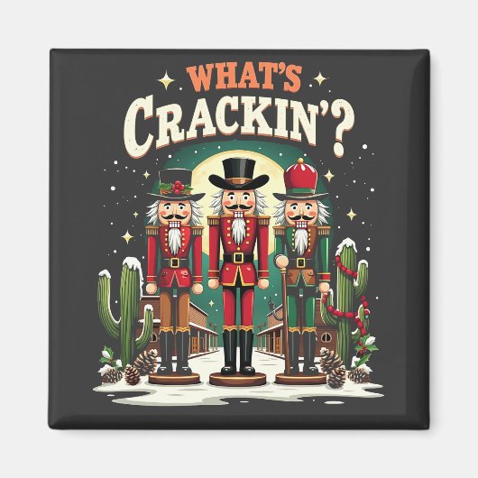 Wat is het kraken Notenkraker Cactus Kerst Grappig Magneet (Voorkant)