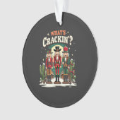 Wat is het kraken Notenkraker Cactus Kerst Grappig Ornament (voorkant)