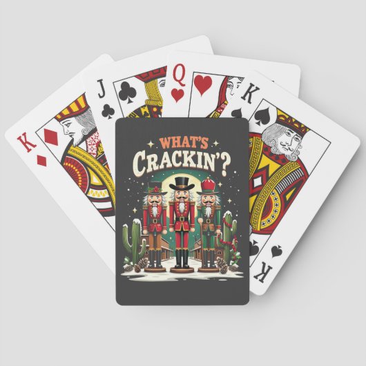 Wat is het kraken Notenkraker Cactus Kerst Grappig Pokerkaarten (Achterkant)