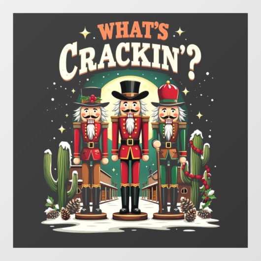 Wat is het kraken Notenkraker Cactus Kerst Grappig Raamsticker (Vel)
