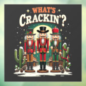 Wat is het kraken Notenkraker Cactus Kerst Grappig Raamsticker (Vel 3)