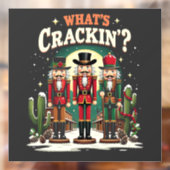 Wat is het kraken Notenkraker Cactus Kerst Grappig Raamsticker (Vel 2)