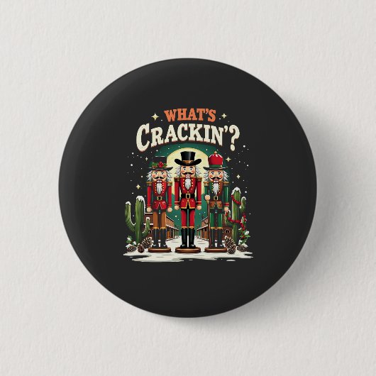Wat is het kraken Notenkraker Cactus Kerst Grappig Ronde Button 5,7 Cm (Voorkant)