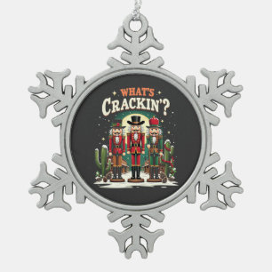 Wat is het kraken Notenkraker Cactus Kerst Grappig Tin Sneeuwvlok Ornament
