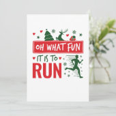 Wat is het leuk om de kerst-hardloopster te lopen feestdagenkaart (Staand voorkant)