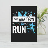 Wat is het leuk om Kerstmis hardloper hardlopen te Feestdagenkaart (Staand voorkant)