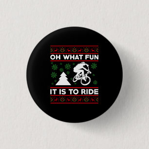 Wat is het leuk om met de fiets kerst te rijden ronde button 3,2 cm