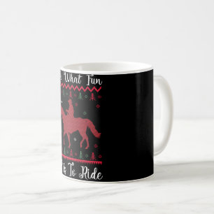 Wat is het leuk om met Kerst paard te rijden Koffiemok