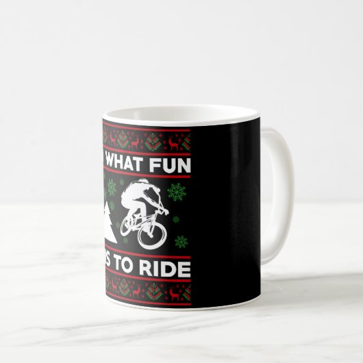 Wat is het leuk om met Kerstmis te fietsen Koffiemok (Voorkant rechts)