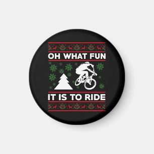 Wat is het leuk om met Kerstmis te fietsen Magneet