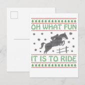 Wat is het leuk om op een lelijk kerstpaard te rij aankondigingskaart (Voorkant / Achterkant)