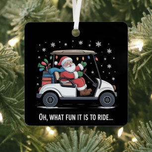 Wat Is Het Leuk Om Santa Te Besturen In Een Golfka Metalen Ornament